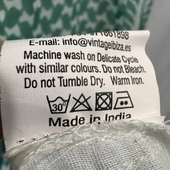 Vintage Ibiza Long Sleeve Cotton Maxi Dress Small Peasant Boho Trad Cottage core - Picture 6 of 11